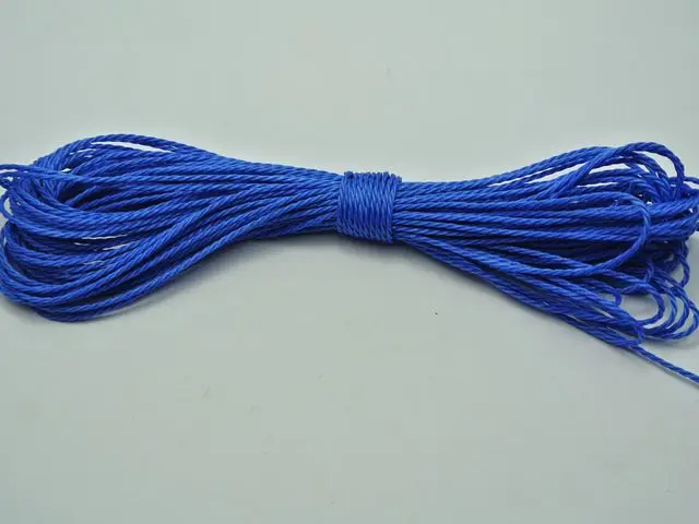 50 m bleu ciel Waxed Polyester Twisted Cord 1 mm macrame ficelle fil de lin